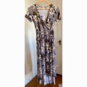 PinkBlush Purple Maternity Floral Dress